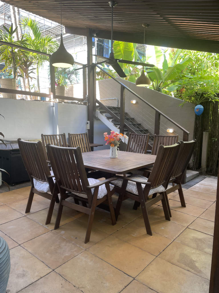 The BBQ area at Coral Sea Villas