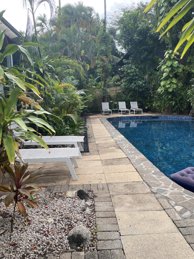 The swimming pool at Coral Sea Villas
